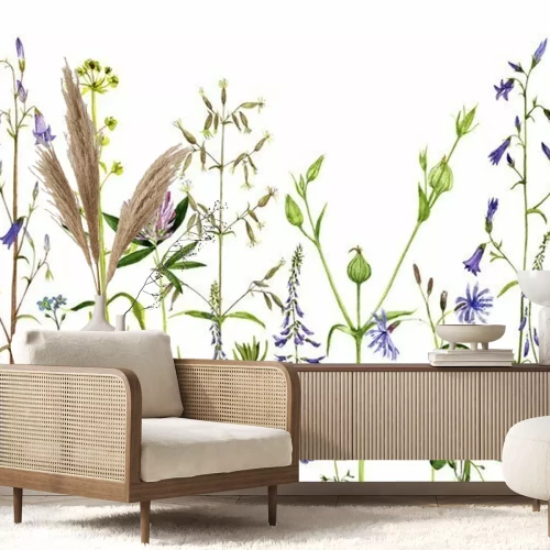 Fotobehang Veldplanten en veldbloemen