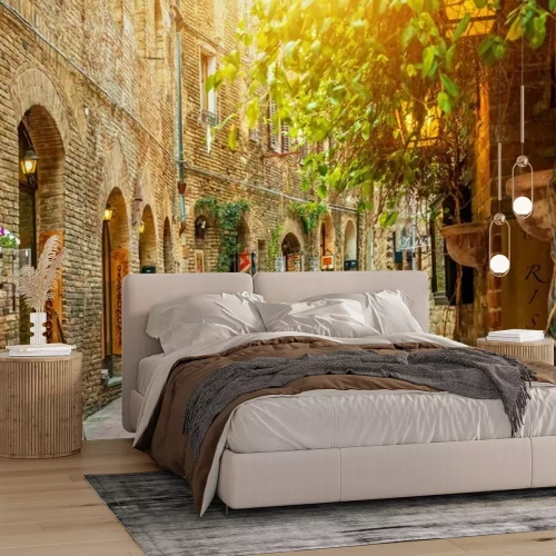 Fotobehang Een straat in de oude stad van Toscane