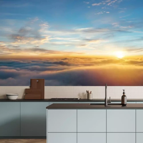 Fotobehang Zonsopgang boven de wolken