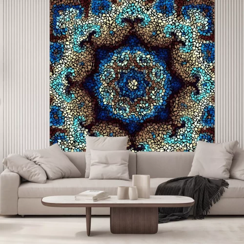 Sticker Naadloos patroon als achtergrond. Onregelmatig decoratief geometrisch de tegelpatroon van de mozaïekkunst van ongelijke gebroken stukken.