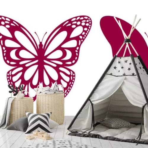 Sticker Twee afbeeldingen met de contouren van een vlinder