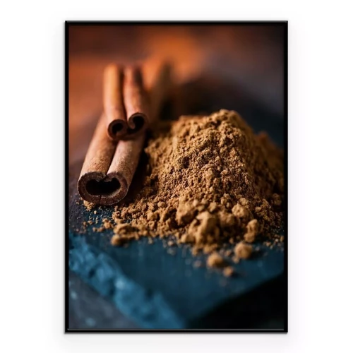 Poster Gemalen kaneel en kaneelstokjes