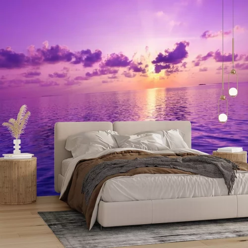 Fotobehang Paarse wateren en wolken