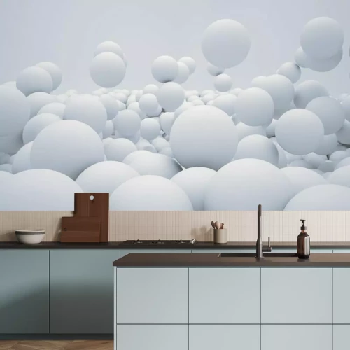 Fotobehang Driedimensionale ballen in wit