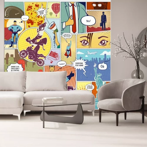 Fotobehang Een pagina uit een stripboek