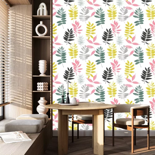 Behang Bonte bladeren