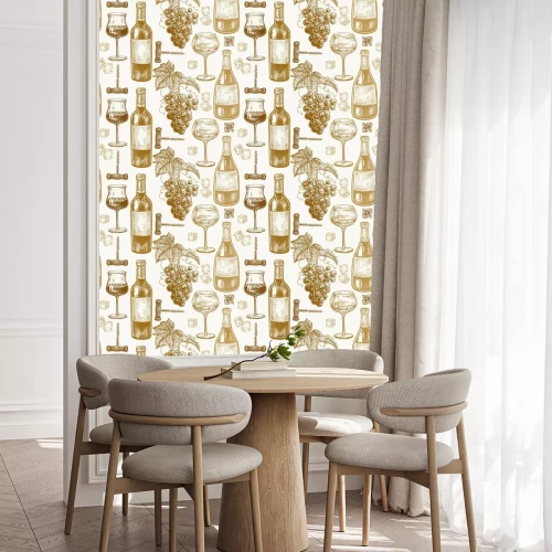 Behang Naadloos patroon met wijn drinken.