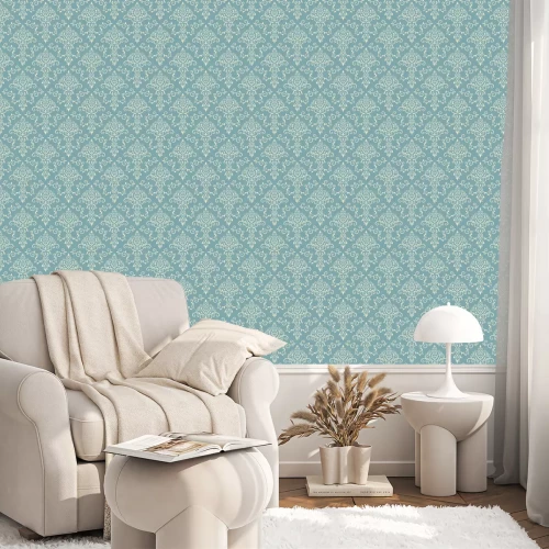 Behang Lichtblauw elegant naadloos patroon in uitstekende stijl.