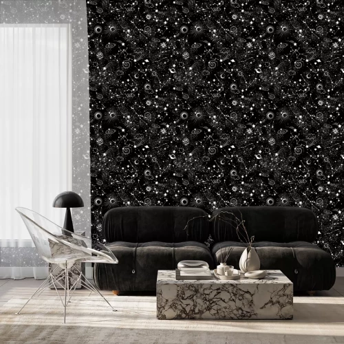 Behang Boheemse Indiase Mandala-print. Vintage Henna tattoo-stijl