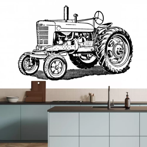 Sticker Vintage Retro Tractor landbouw machines illustratie