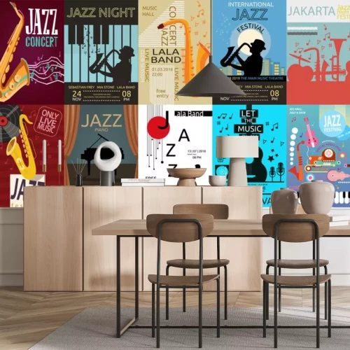 Sticker Jazz muziek Poster