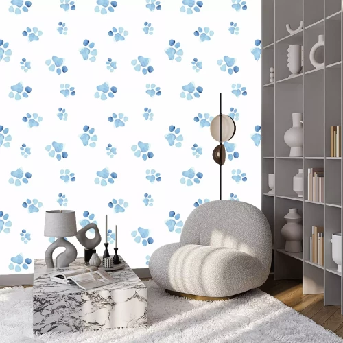 Behang Minimalistische blauwe poten