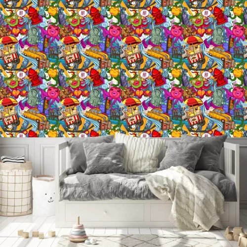 Behang Naadloos New York gekleurd patroon