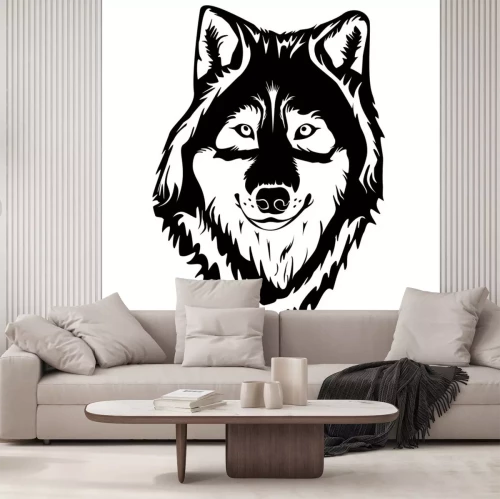 Sticker WOLF GEZICHT TATTOO WIT
