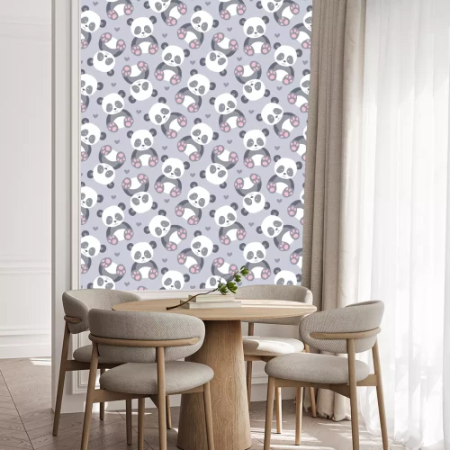 Behang Baby panda beren patroon