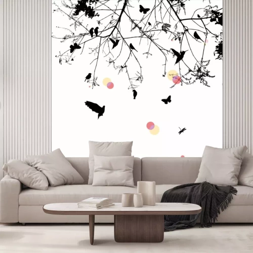 Sticker boom en vogel