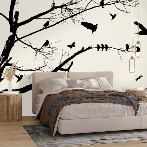 Sticker boom en vogel