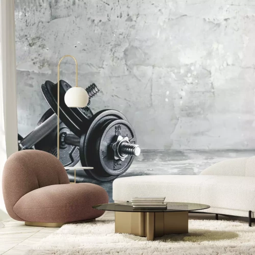 Fotobehang Halters tegen een betonnen muur