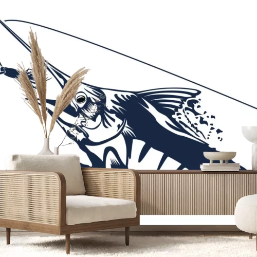 Sticker Pacifische blauwe marlijn diep