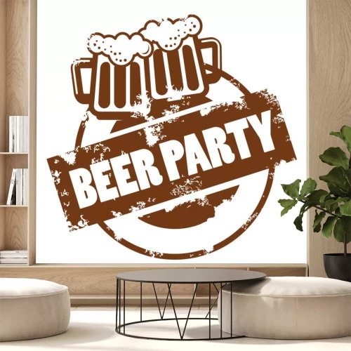 Sticker Een bruine afbeelding die een bierfeest promoot