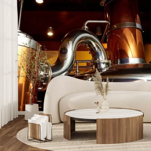 Fotobehang Bereiding van bier in een brouwerij