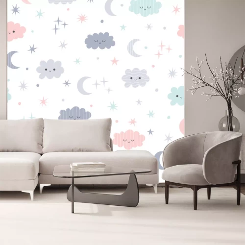 Sticker Patroon met wolken in de nachtelijke hemel