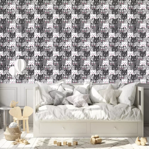 Behang Naadloze Cute Kitten Cat