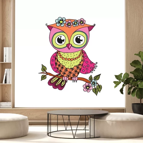 Sticker Uilenboom op een tak