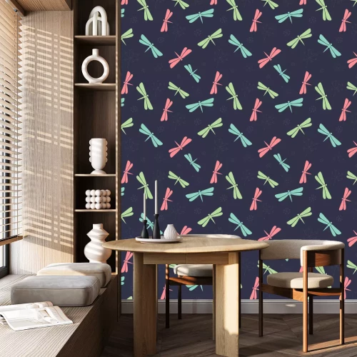 Behang Dragonfly naadloze patroon.