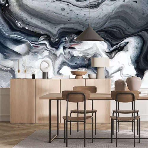 Fotobehang Wolken van donker marmer