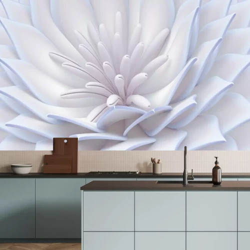 Sticker 3d bloemenclose-up op installatiestructuur