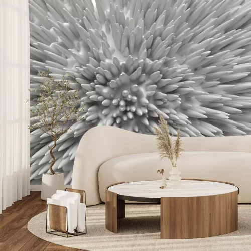 Fotobehang Abstracte witte spikes met een 3D-effect