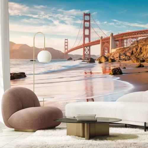 Fotobehang Landschap met uitzicht op de Golden Gate Bridge