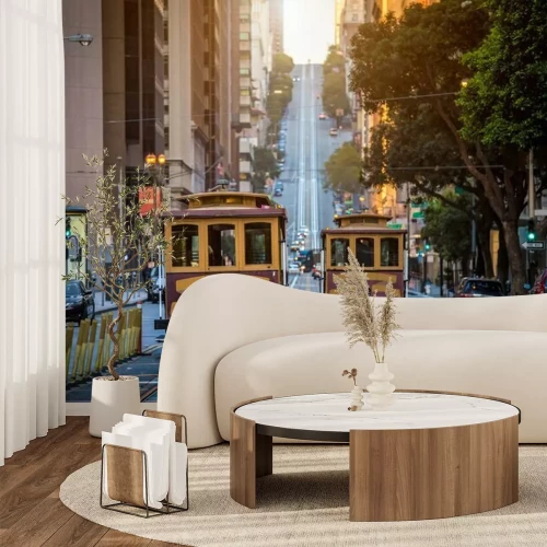 Fotobehang Trams op straat in San Francisco