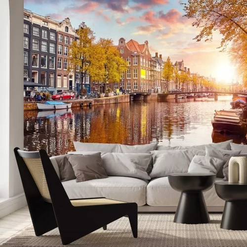 Fotobehang Amsterdam in de herfst