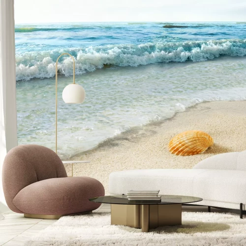 Fotobehang Zeeschelp op het strand