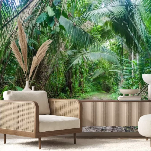 Fotobehang Tropische jungle in 3D