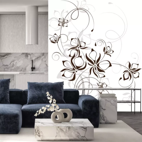 Sticker Vintage bloemen achtergrond, vector illustratie