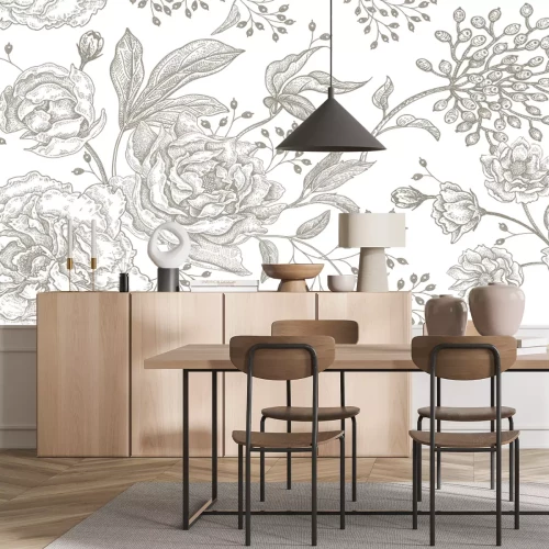 Fotobehang Vintage bloemenpatroon