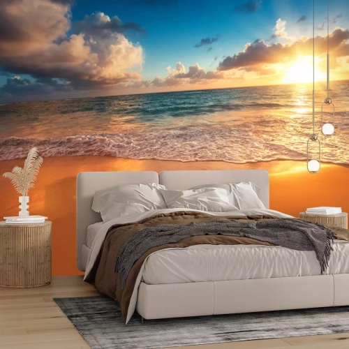 Fotobehang Ochtendgloren op een exotisch strand