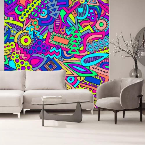 Sticker Patroon 2 van de elementen trendy zomer van krabbel het abstracte etnische