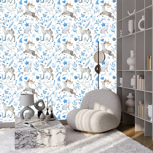 Behang Aquarel kerst vector patroon