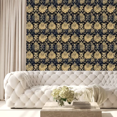 Behang Voor kunst textuur en vintage papier of grenskader, moderne damastpatroon voor tapijt, kleed, sjaal, klembord, sjaal patroon