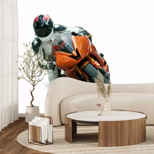 Sticker Motorracer geïsoleerd op witte achtergrond