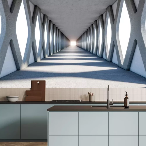 Sticker 3D-gang verlicht door de zon