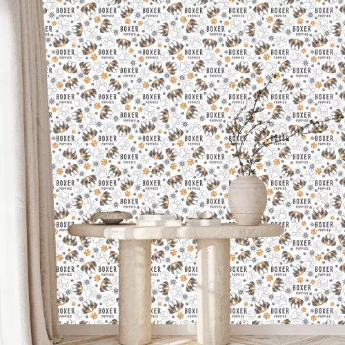 Behang Bokser honden met teksten