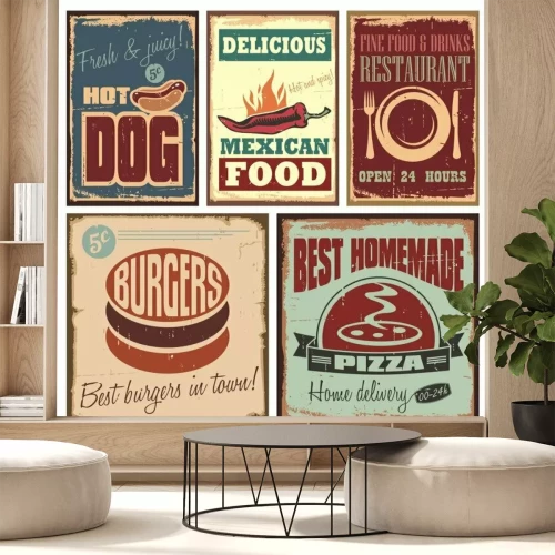 Fotobehang Vintage gastronomische graphics