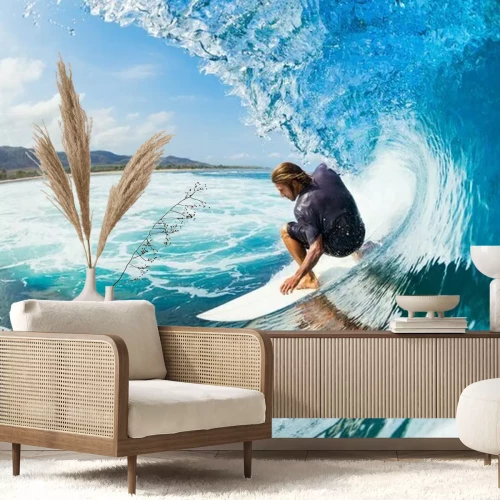 Fotobehang Surfen op een golf