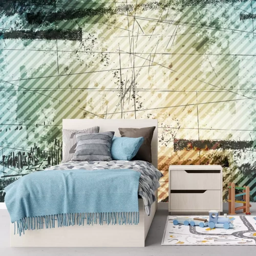 Fotobehang Jeugdschets van de stad