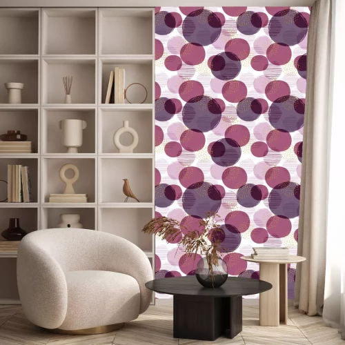 Behang Motief in roze doorschijnende cirkels